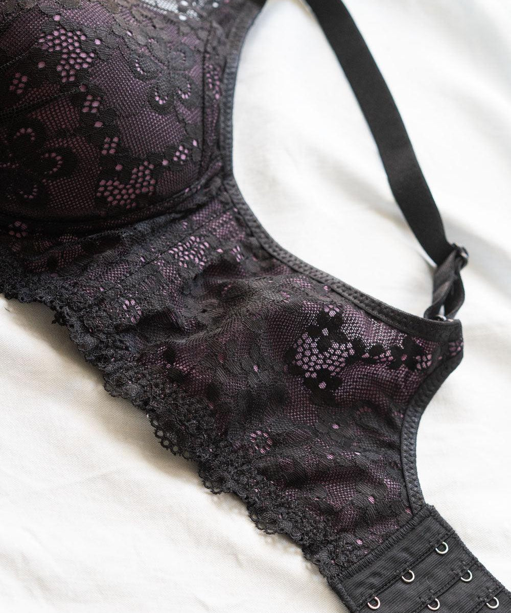 Wirefree Bra With Violet Lace | B-C Cups - DAISIES